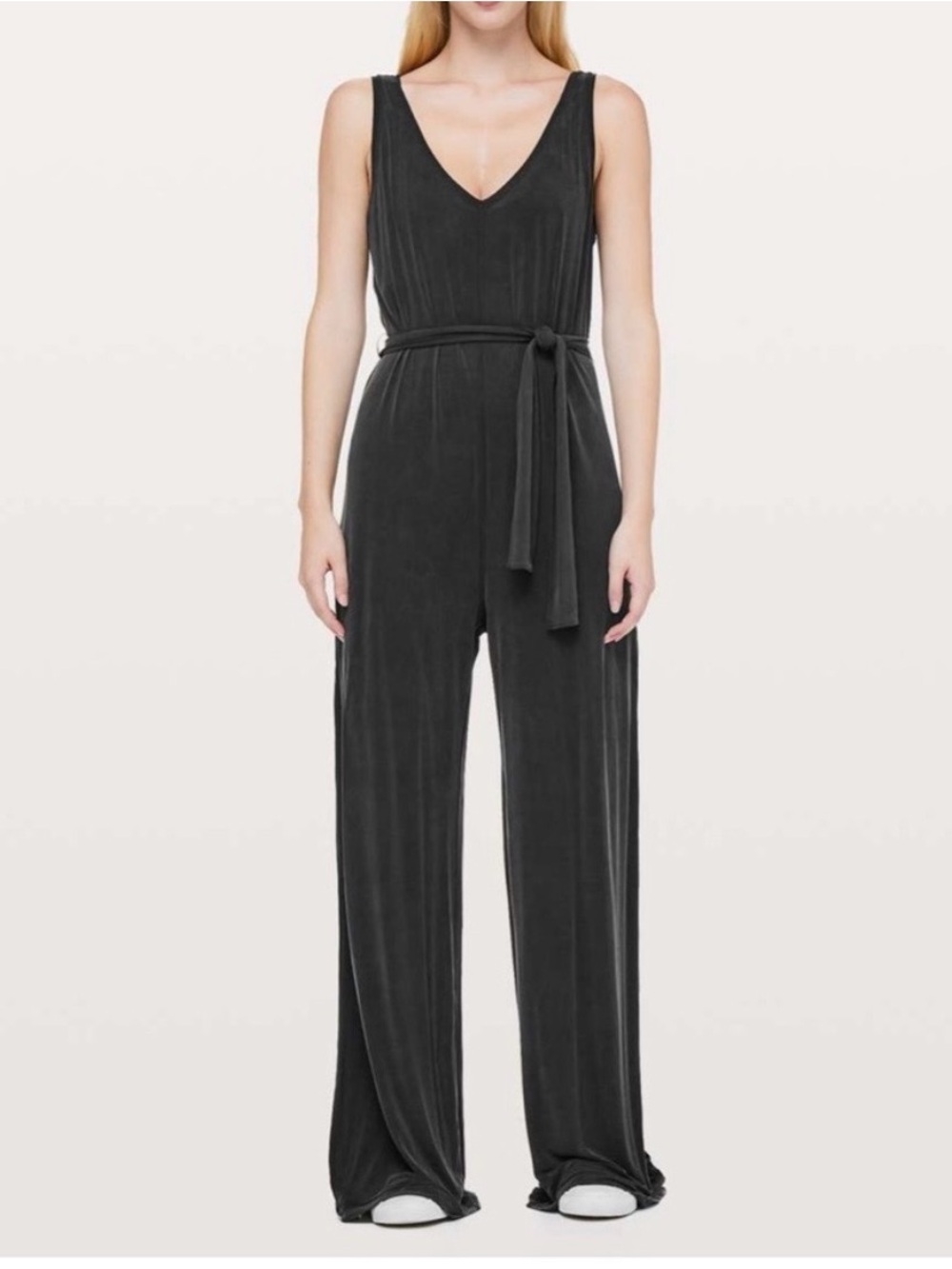 NFS Lululemon Principal Dancer Jumpsuit 31" Black Womens M Stretchy Drapey Soft